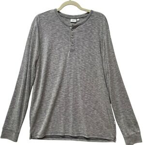 Onia Men's Long Sleeve Micro Houndstooth Henley Knit Shirt Black White Size L